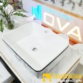 Chậu lavabo đặt bàn vuông hoa văn hươu Navier NV-433