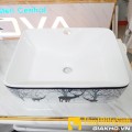 Chậu lavabo đặt bàn vuông hoa văn hươu Navier NV-433