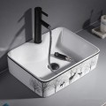 Chậu lavabo đặt bàn vuông hoa văn hươu Navier NV-433