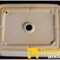 Chậu lavabo vuông đặt bàn sứ trắng cao cấp Navier NV-344