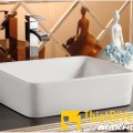 Chậu lavabo vuông đặt bàn sứ trắng cao cấp Navier NV-344