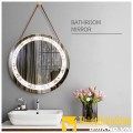 Gương chim hạc dây da đèn led cảm ứng đường kính 70cm Navier nv-143b