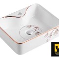 Chậu lavabo đặt bàn vuông họa tiết hoa Navier NV-431