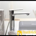 Vòi lavabo nóng lạnh thân tròn đồng thau mạ Crome Navier NV-LCC11 (20cm)