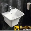 Chậu lavabo liền khối vuông Navier NV-422