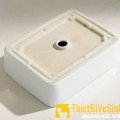 Chậu lavabo vuông đặt bàn sứ trắng chính vòi Navier NV-403