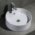 Chậu lavabo tròn đặt bàn sứ trắng Navier NV-401