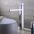 Vòi lavabo nóng lạnh thân vuông đồng thau mạ crome Navier NV-703S (30cm)