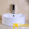 Chậu lavabo đặt bàn tròn sứ trắng SkyHome SKY-2016