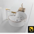 Chậu lavabo đặt bàn tròn hoa tiết hoa Navier NV-430