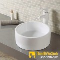 Chậu lavabo đặt bàn tròn sứ trắng cao cấp AKC AK-C404