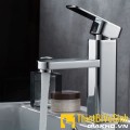 Vòi lavabo nóng lạnh thân vuông inox mạ Crome Navier NV-703S (20cm)