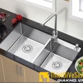 Chậu chén 2 ngăn lệch inox 304 chuẩn 100% cao cấp Navier NV-7843L