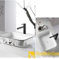 Chậu lavabo đặt bàn hoa văn nai rừng cao cấp Navier NV-425