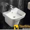 Chậu lavabo liền khối vuông treo tường Navier NV-421