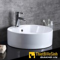 Chậu lavabo tròn đặt bàn sứ trắng Navier NV-401