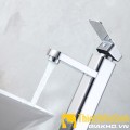 Vòi lavabo nóng lạnh thân vuông đồng thau mạ crome Navier NV-703S (30cm)