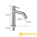 Vòi lavabo lạnh thân tròn inox 304 Navier NV-724