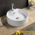 Chậu lavabo tròn đặt bàn sứ trắng Navier NV-401