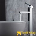 Vòi lavabo nóng lạnh thân vuông đồng thau mạ crome Navier NV-703S (30cm)