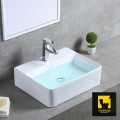 Chậu lavabo sứ trắng đặt bàn cao cấp Navier NV-409