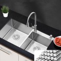 Chậu chén 2 ngăn lệch inox 201 cao cấp Navier NV-7843L201