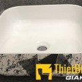 Chậu lavabo đặt bàn họa tiết đen vuông cao cấp Navier NV-424