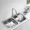 Chậu chén 2 ngăn đều inox201 Navier NV-7843