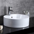 Chậu lavabo tròn đặt bàn sứ trắng Navier NV-401