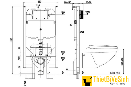bồn cầu treo tường