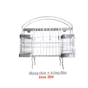 Kệ Máng Thớt Và 2 Ống Đũa Inox 304 Cao Cấp Navier NV-53