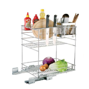 Kệ Đựng Gia Vị Dùng Trong Tủ Bếp Có Ray Trượt Inox Cao Cấp Navier NV-3545