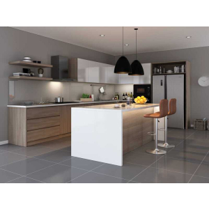 Tủ Bếp Gỗ MDF Kết Hợp Quầy Bar Mini Cao Cấp NV-5116