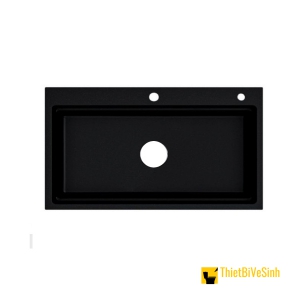 Chậu Rửa Chén Đá 1 Hộc Đen Nhập Khẩu Navier NV-T8050-E01