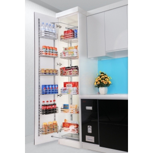 Tủ kho Inox 304 xước mờ cao cấp dạng nan dẹt 4 tầng cánh mở Gerari DK6.645