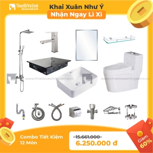 Combo Thiết Bị Vệ Sinh Tiêu Chuẩn 12 Món Cao Cấp KX 12M TC 02