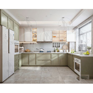 Tủ Bếp Chữ U Chất Liệu PVC Phủ PETG Cao Cấp Navier NV-5187