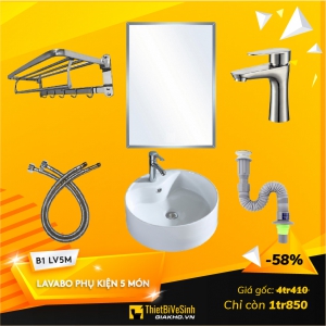 Combo Chậu Lavabo 5 Món Tiêu Chuẩn - B1 LV5M