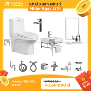 Combo Thiết Bị Vệ Sinh Tiết Kiệm 11 Món Cao Cấp KX 10M TK 01