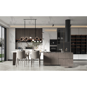 Tủ Bếp Chữ I Chất Liệu PVC Phủ PETG Có Quầy Bar Navier NV-5183