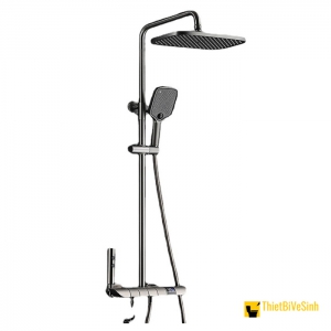 Sen tắm đứng nóng lạnh đồng thau xám phím đàn led nhiệt độ NV-815