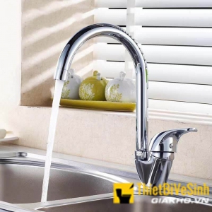 Vòi rửa chén nóng lạnh thiên nga mạ crom Navier NV-268