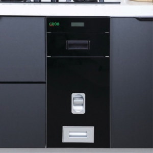 Thùng gạo âm tủ mặt gương màu đen Grob RBE-300B/F