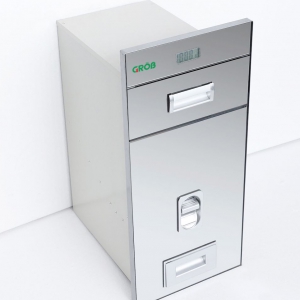 Thùng gạo mặt gương màu bạc Grob RBE-300W/F