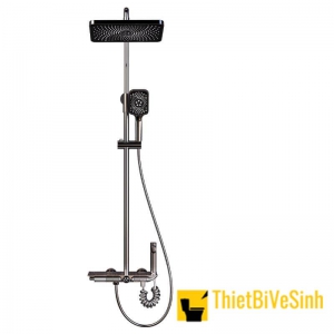 Sen tắm đứng nóng lạnh đồng thau xám phím đàn có led hiển thị nhiệt độ NV-813