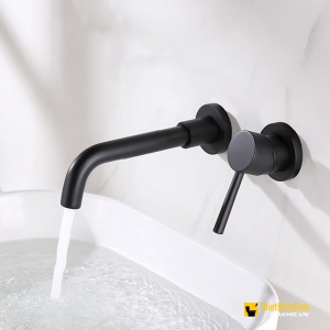 Vòi Lavabo Nóng Lạnh Âm Tường Đồng Thau Sơn Tĩnh Điện Navier NV-710D