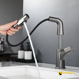 Vòi Lavabo Nóng Lạnh Thân Rút Cao Cấp Navier NV-735