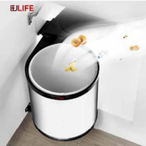 Thùng rác tròn inox304 gắn cánh thông minh 14L Eulife TR14-L