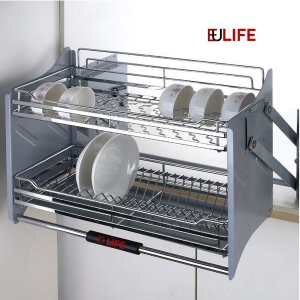 Giá bát đĩa nâng hạ nan cao cấp inox304 Eulife NH700