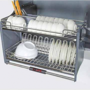 Kệ bát đĩa nâng hạ nan van oval cao cấp inox304 Eulife NH700V